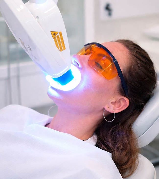 Teeth whitening treatment at VitaDent Brooklyn on Avenue X, Sheepshead Bay 11235, enhancing smile brightness.